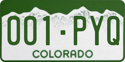 CO license plate 001PYQ