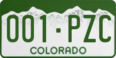 CO license plate 001PZC