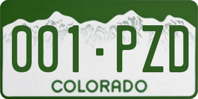 CO license plate 001PZD