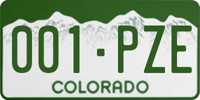 CO license plate 001PZE