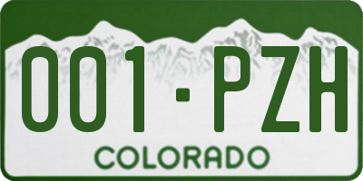 CO license plate 001PZH