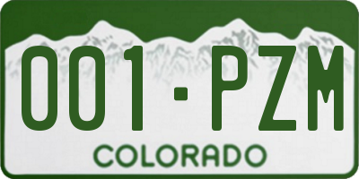 CO license plate 001PZM