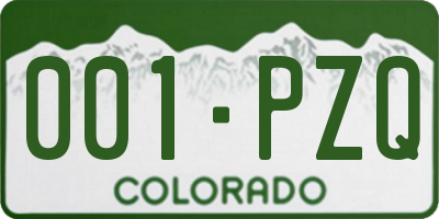 CO license plate 001PZQ