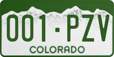 CO license plate 001PZV