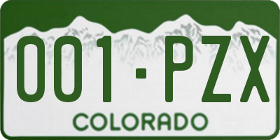 CO license plate 001PZX