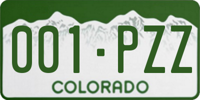 CO license plate 001PZZ