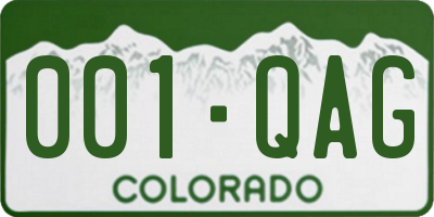 CO license plate 001QAG