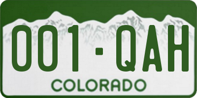 CO license plate 001QAH