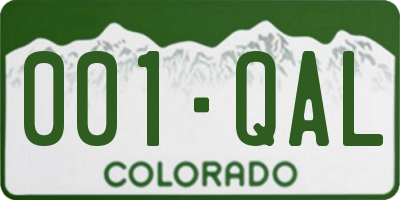 CO license plate 001QAL