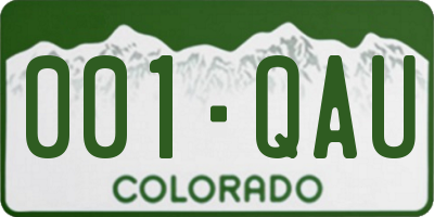 CO license plate 001QAU