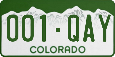 CO license plate 001QAY