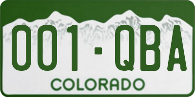 CO license plate 001QBA
