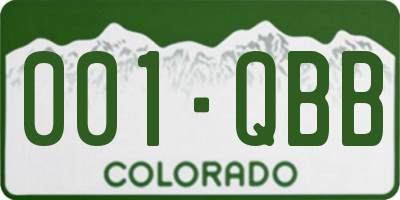 CO license plate 001QBB