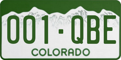 CO license plate 001QBE