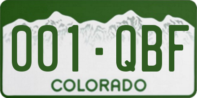 CO license plate 001QBF