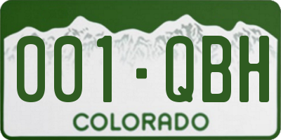 CO license plate 001QBH