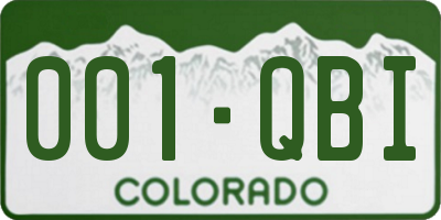 CO license plate 001QBI