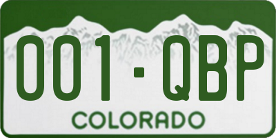 CO license plate 001QBP