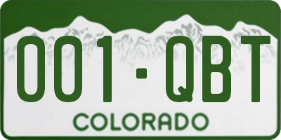 CO license plate 001QBT