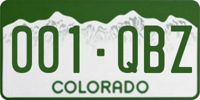 CO license plate 001QBZ