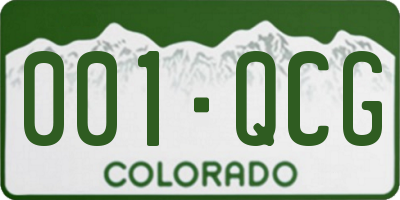 CO license plate 001QCG