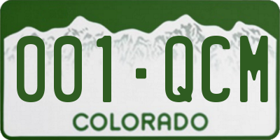 CO license plate 001QCM