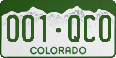 CO license plate 001QCO