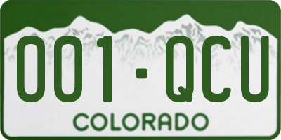 CO license plate 001QCU