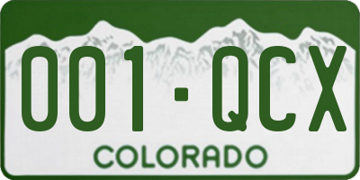 CO license plate 001QCX