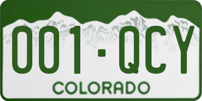 CO license plate 001QCY
