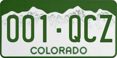 CO license plate 001QCZ