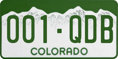 CO license plate 001QDB