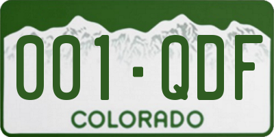 CO license plate 001QDF