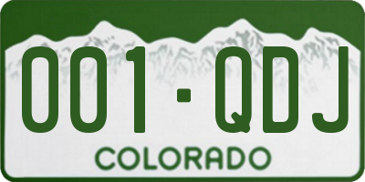 CO license plate 001QDJ