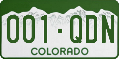 CO license plate 001QDN