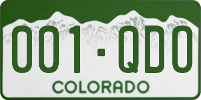 CO license plate 001QDO