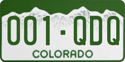 CO license plate 001QDQ