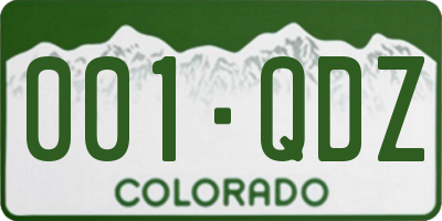 CO license plate 001QDZ