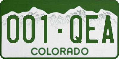 CO license plate 001QEA