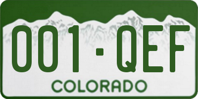 CO license plate 001QEF