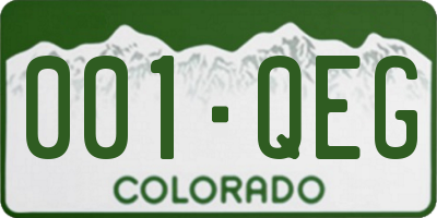 CO license plate 001QEG