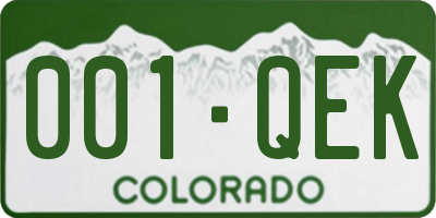 CO license plate 001QEK