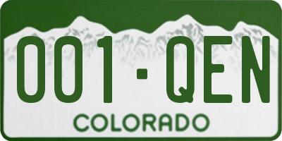 CO license plate 001QEN