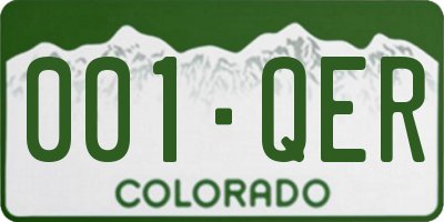 CO license plate 001QER