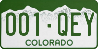 CO license plate 001QEY