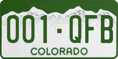 CO license plate 001QFB