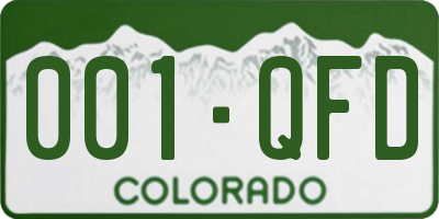 CO license plate 001QFD