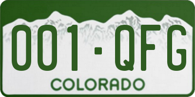 CO license plate 001QFG