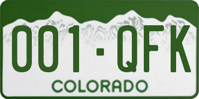 CO license plate 001QFK