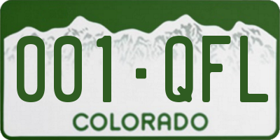 CO license plate 001QFL